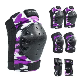 Adult Knee Pads and Elbow Pads Set Skateboard Protective Gear, Skateboard Wrist Guards Adult for Roller Skating Skateboarding Biking Pink
