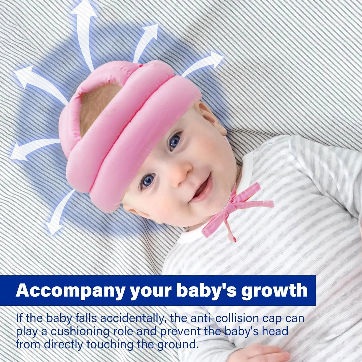Baby Safety Helmet Baby Head Protector No Bumps for Running Walking Crawling, Safety Head Adjustable Protective Cap Headguard Hat