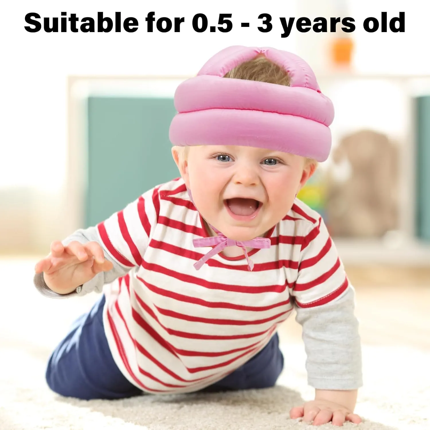 Baby Safety Helmet Baby Head Protector No Bumps for Running Walking Crawling, Safety Head Adjustable Protective Cap Headguard Hat