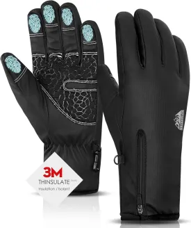 Bruvoalon Y322 Winter Gloves for Men & Women, -30 Waterproof Touchscreen 5-Layer Thermal Insulated Snow Gloves, Windproof Anti-Slip Ski Gloves for Cycling, Hiking, Driving, Work