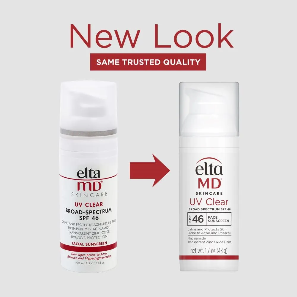 EltaMD UV Clear Face Sunscreen SPF 46, Oil-Free Sunscreen with Zinc Oxide, Dermatologist Recommended