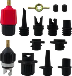 Inflatable SUP Pump Adaptor, Paddle Board SUP Valve Adapter with 9 Standard Conventional Air Pump Adapter for Inflatables, Paddle Board Pump Attachment Inflatable Boat Air Valve Adapter