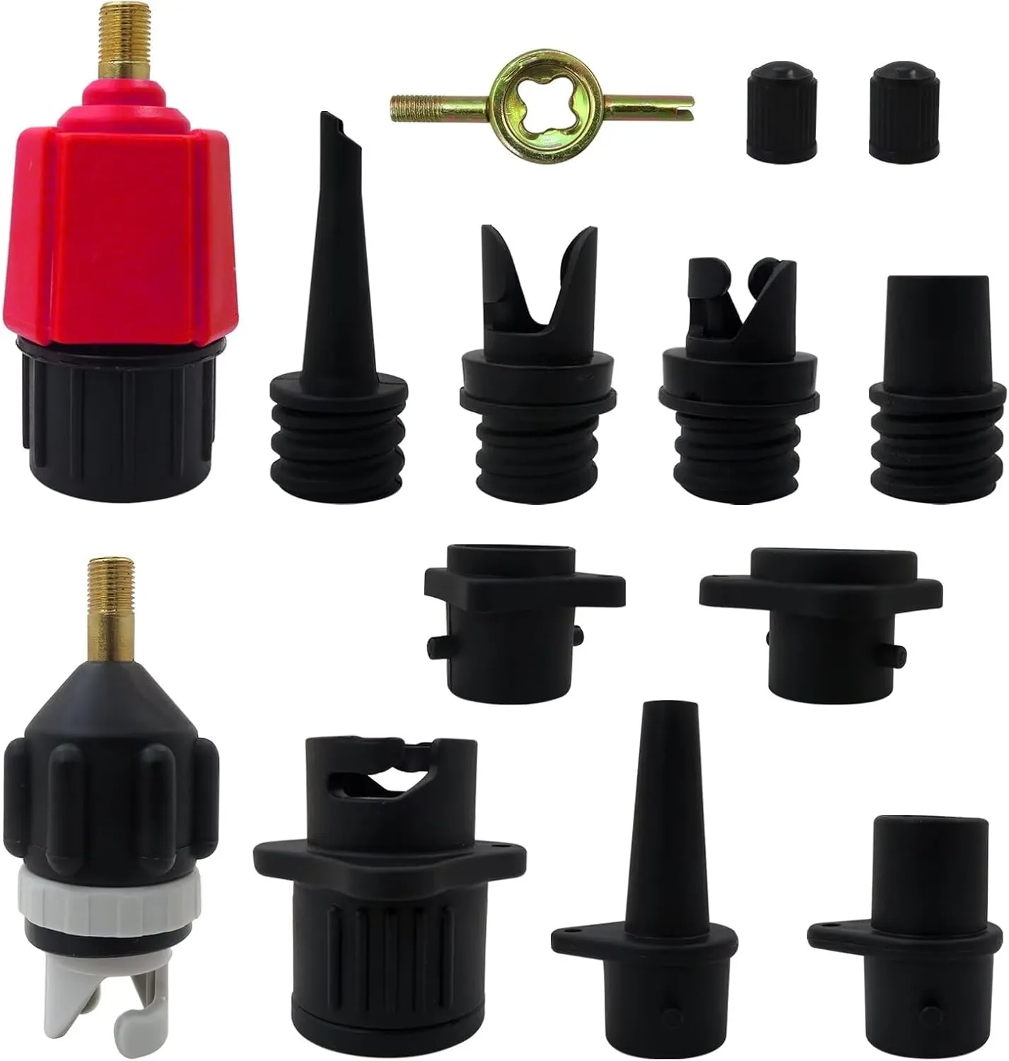 Inflatable SUP Pump Adaptor, Paddle Board SUP Valve Adapter with 9 Standard Conventional Air Pump Adapter for Inflatables, Paddle Board Pump Attachment Inflatable Boat Air Valve Adapter