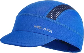 MELASA Cycling Cap, Cooling Skull Cap Helmet Liner with Sun Visor, Sun Protection Running Bike Cap for Men Women Under Helmet