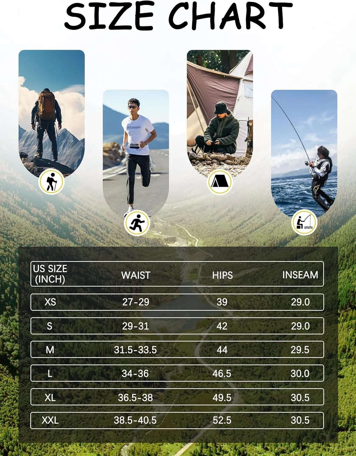 Men's Lightweight Hiking Pants Quick Dry Waterproof Stretch Travel Fishing Camping Work Cargo Pants Zipper Pockets